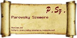 Parovsky Szemere névjegykártya